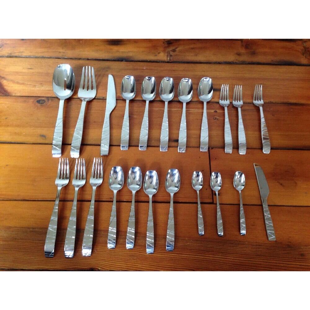 Set 22 pc Gourmet Settings Stainless CIRCUS Silverware Flatware Forks Spoons
